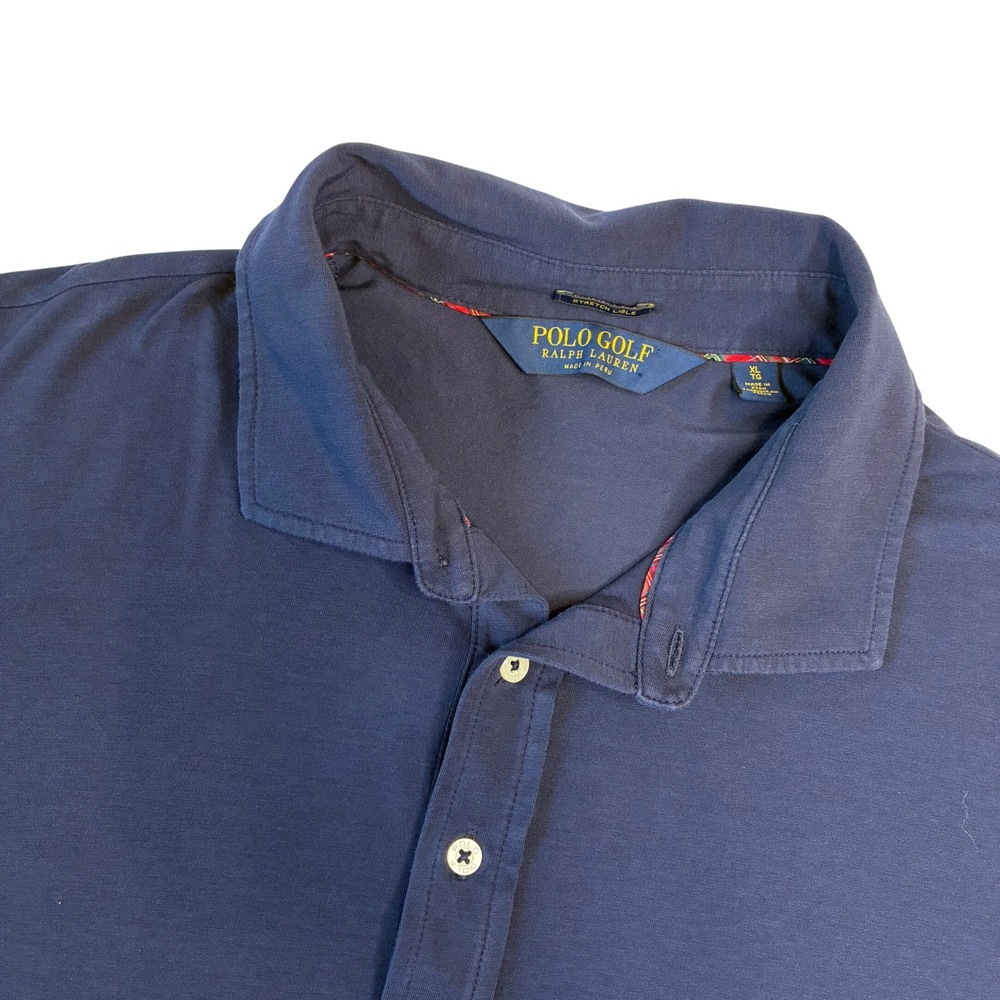 Polo Golf Ralph Lauren Mens Navy Blue Stretch Classic‎ Fit Polo Shirt XL